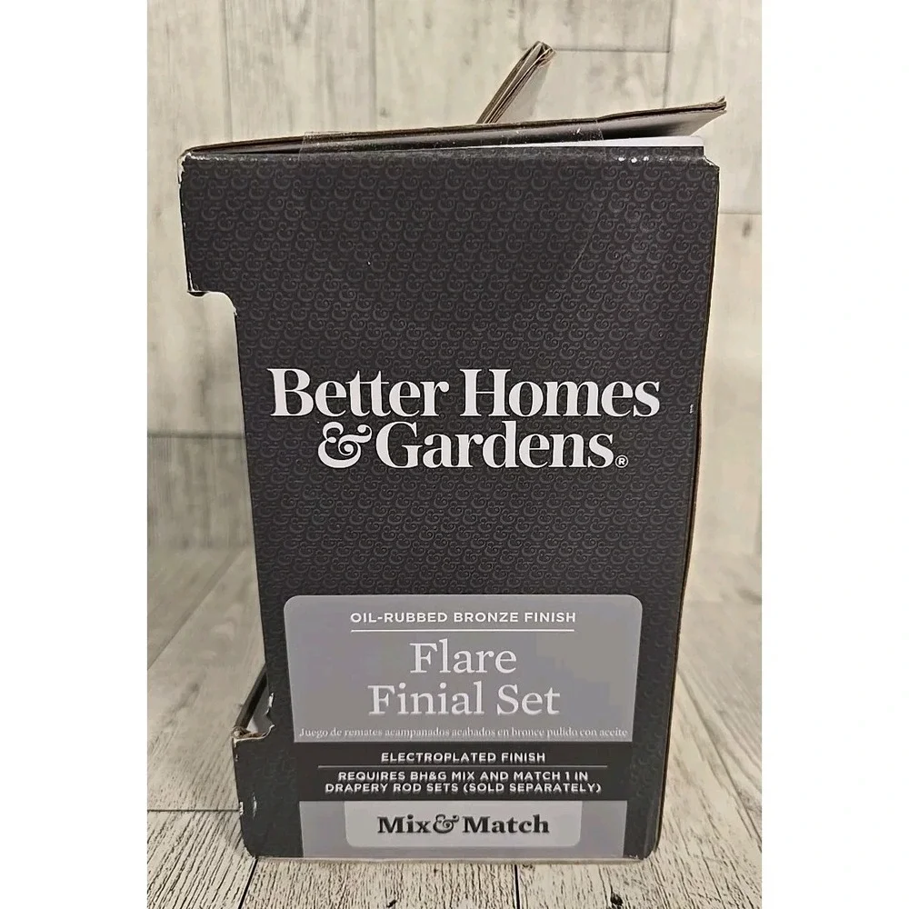 Flare Finial Set Oil Rubbed Bronze Finish Better Homes & Gardens for Curtains